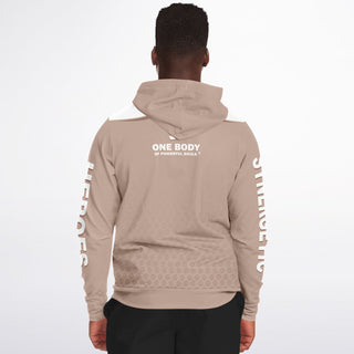 Mens Zip-Up Hoodie - Taupe Stone