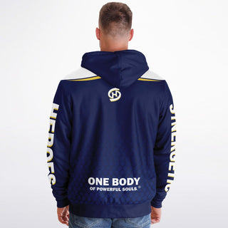 Mens Microfleece Ziphoodie - Midnight Blue - Synergetic Heroes