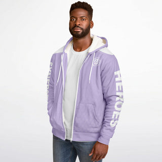 Mens Microfleece Ziphoodie - Lavender Mist - Synergetic Heroes