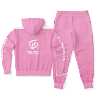 Womens Lettered Ziphoodie & Jogger - Soft Rose - Synergetic Heroes