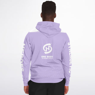 Mens Zip-Up Hoodie - Lavender Mist - Synergetic Heroes