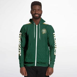 Mens Zip-Up Hoodie - Emerald Green