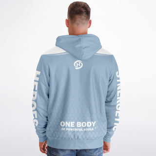 Mens Microfleece Ziphoodie - Angel Blue - Synergetic Heroes