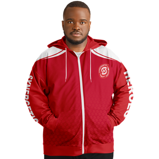 Mens Plus-size Ziphoodie - Fire Red - Synergetic Heroes