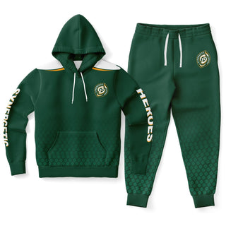 Mens Hoodie & Emblem Jogger - Emerald Green