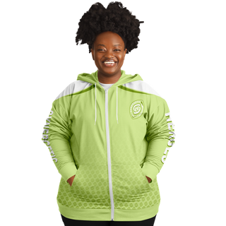 Womens Plus-size Ziphoodie - Harmony Green - Synergetic Heroes