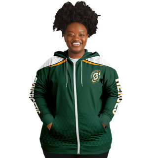 Womens Plus-size Ziphoodie - Emerald Green - Synergetic Heroes