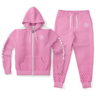 Womens Ziphoodie & Emblem Jogger - Soft Rose