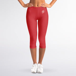 Capri Leggings - Fire Red - Synergetic Heroes