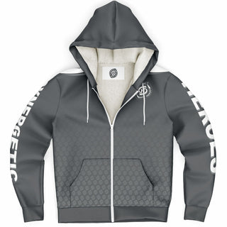 Mens Microfleece Ziphoodie - Shadow Gray - Synergetic Heroes