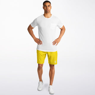 Mens Athletic Long Shorts - Yellow Sun