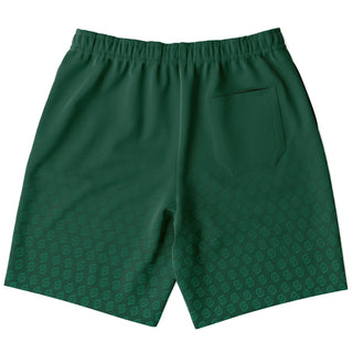 Mens Athletic Long Shorts - Emerald Green