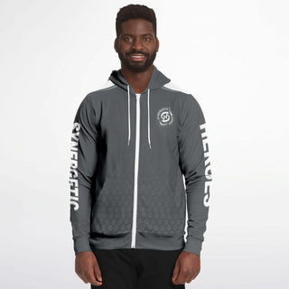 Mens Zip-Up Hoodie - Shadow Gray - Synergetic Heroes