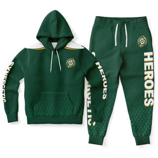 Mens Lettered Hoodie & Jogger - Emerald Green - Synergetic Heroes