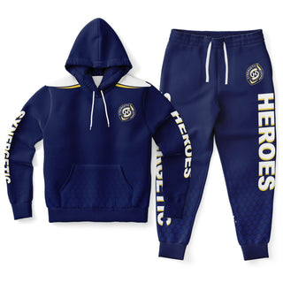 Mens Lettered Hoodie & Jogger - Midnight Blue - Synergetic Heroes