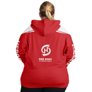 Womens Plus-size Ziphoodie - Fire Red - Synergetic Heroes