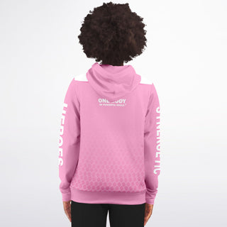 Womens Zip-Up Hoodie - Soft Rose