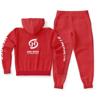 Mens Hoodie & Jogger - Fire Red - Synergetic Heroes