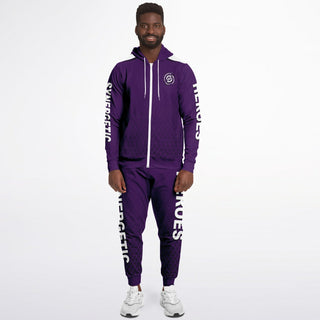 Mens Ziphoodie & Lettered Jogger - Purple Shield