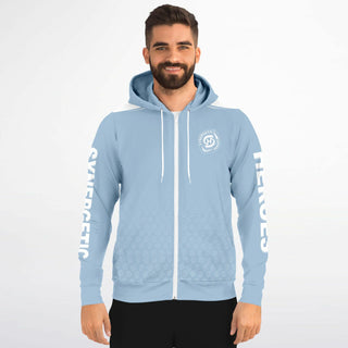 Mens Zip-Up Hoodie - Angel Blue - Synergetic Heroes