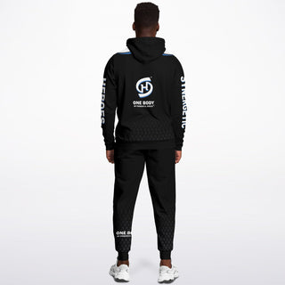 Mens Lettered Hoodie & Jogger - Obsidian Black - Synergetic Heroes