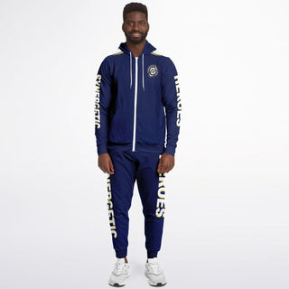 Mens Lettered Ziphoodie & Jogger - Midnight Blue - Synergetic Heroes