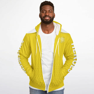 Mens Microfleece Ziphoodie - Yellow Sun - Synergetic Heroes