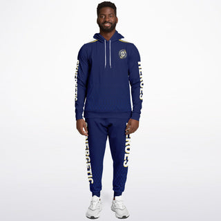 Mens Lettered Hoodie & Jogger - Midnight Blue - Synergetic Heroes