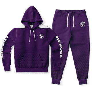 Mens Hoodie & Emblem Jogger - Purple Shield