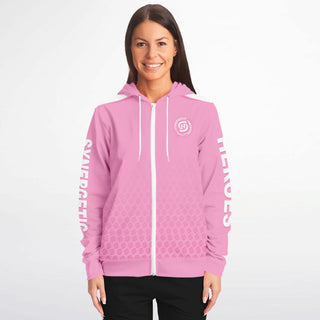 Womens Zip-Up Hoodie - Soft Rose
