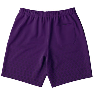 Mens Athletic Long Shorts - Purple Shield