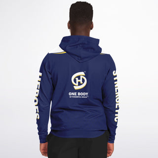 Mens Zip-Up Hoodie - Midnight Blue - Synergetic Heroes