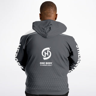 Mens Plus-size Hoodie - Shadow Gray - Synergetic Heroes