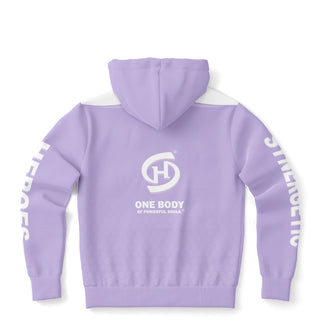 Mens Zip-Up Hoodie - Lavender Mist - Synergetic Heroes