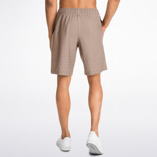 Mens Athletic Long Shorts - Taupe Stone