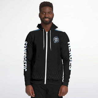 Mens Zip-Up Hoodie - Obsidian Black - Synergetic Heroes