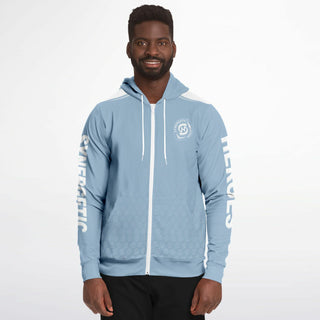 Mens Zip-Up Hoodie - Angel Blue