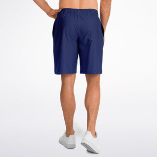 Mens Athletic Long Shorts - Midnight Blue