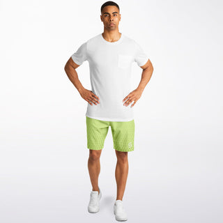 Mens Athletic Long Shorts - Harmony Green