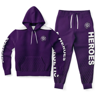 Mens Hoodie & Lettered Jogger - Purple Shield