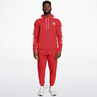 Mens Hoodie & Jogger - Fire Red - Synergetic Heroes