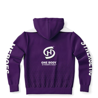 Womens Zip-Up Hoodie - Purple Shield