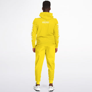 Mens Ziphoodie & Emblem Jogger - Yellow Sun