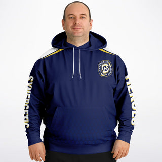 Mens Plus-size Hoodie - Midnight Blue - Synergetic Heroes