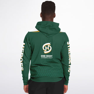 Mens Zip-Up Hoodie - Emerald Green - Synergetic Heroes