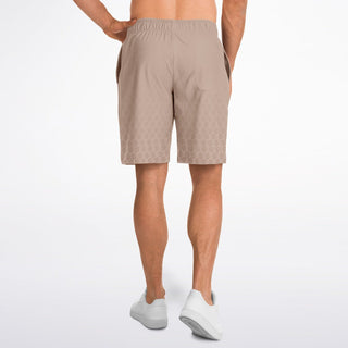 Mens Athletic Long Shorts - Taupe Stone