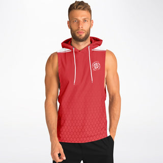 Mens Drop Armhole Hoodie - Fire Red - Synergetic Heroes