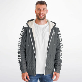 Mens Microfleece Ziphoodie - Shadow Gray - Synergetic Heroes