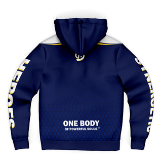 Mens Microfleece Ziphoodie - Midnight Blue - Synergetic Heroes