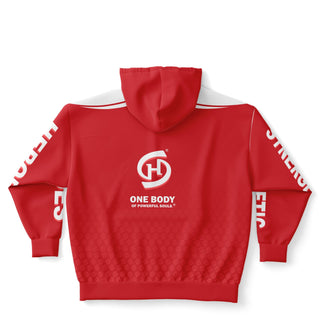 Mens Plus-size Hoodie - Fire Red - Synergetic Heroes